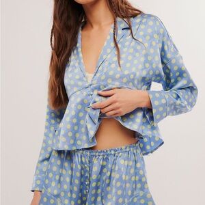 Blue Polka Dot PJ Set Free People